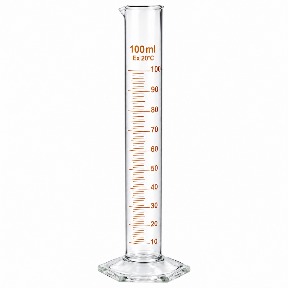 MEASURING CYLINDER ROUND BASE WHITE GRADUATION