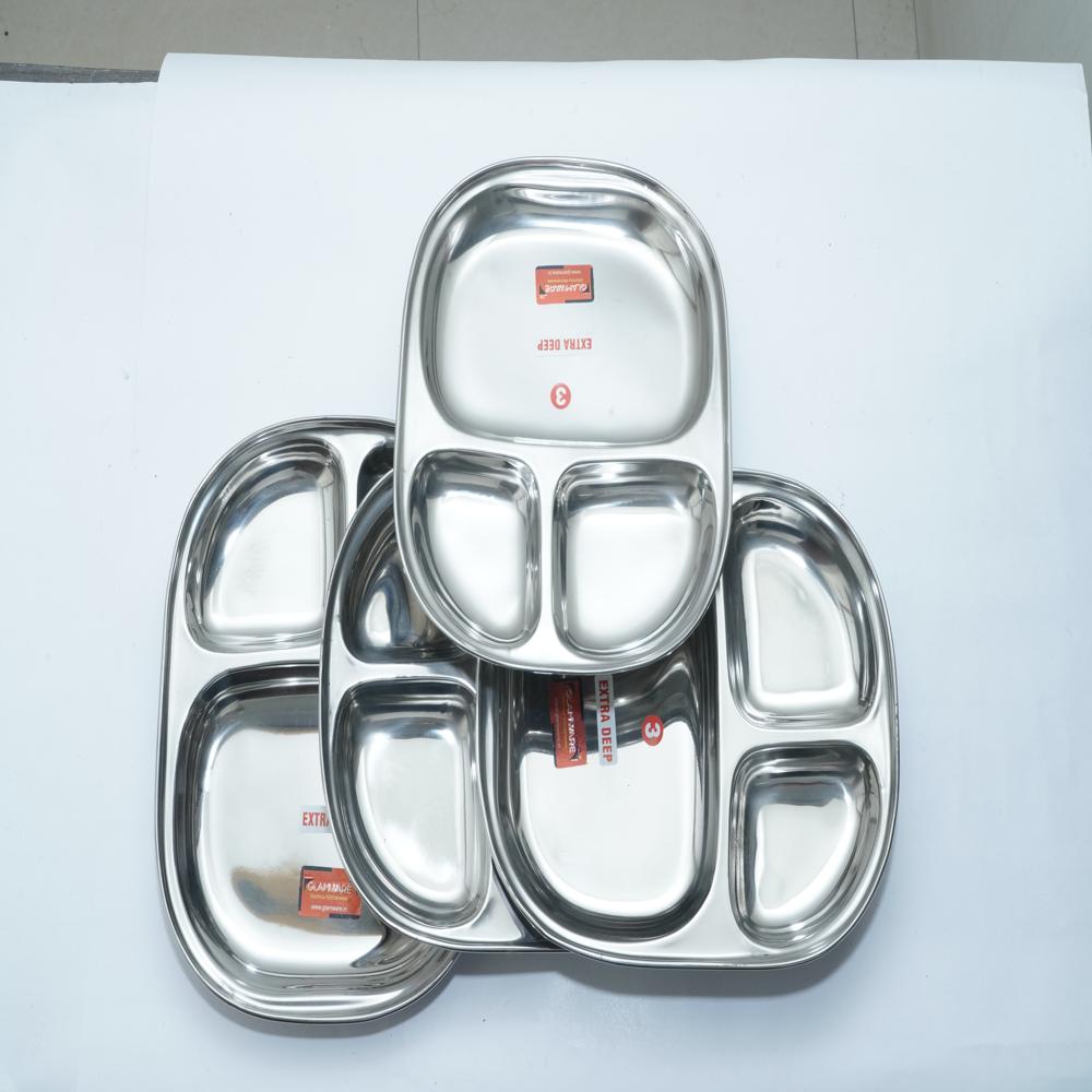 3 In 1 SS Compartment Plate