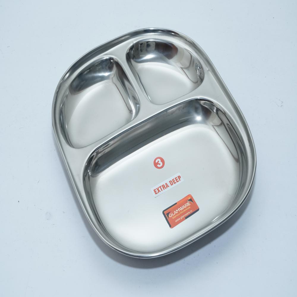 3 In 1 SS Compartment Plate