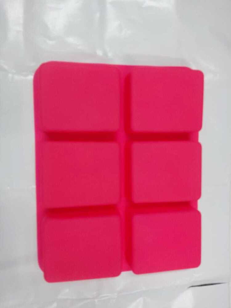 Pink 6-cavity Square Silicone Mold