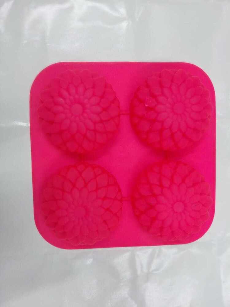 4 Cavity Flower Silicone Soap Mould