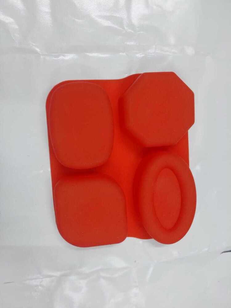 Red 4 Cavity Flexible Silicone Mold