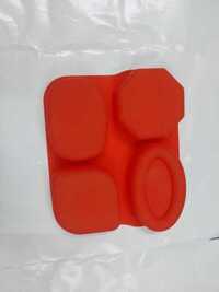 Red 4 Cavity Flexible Silicone Mold