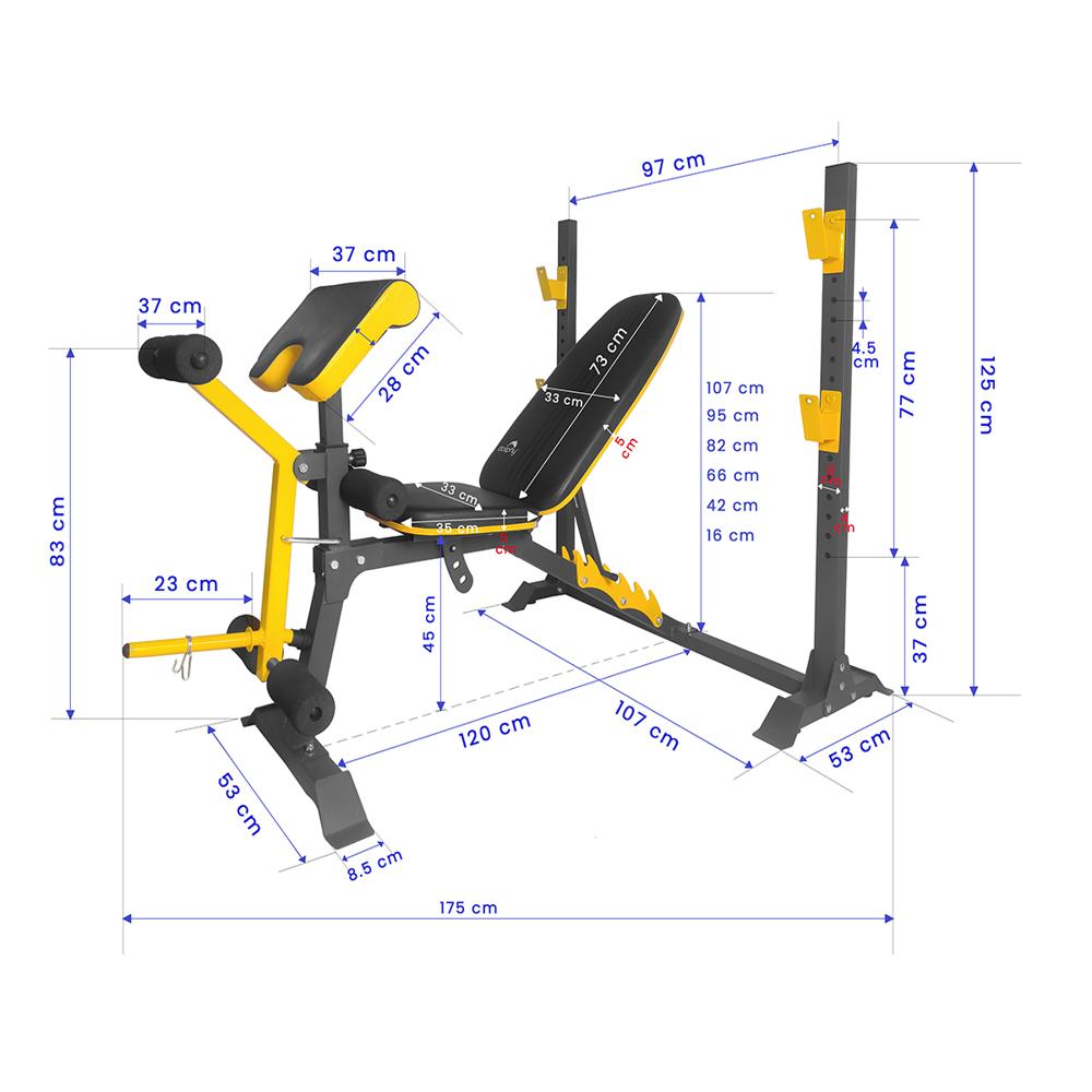 Adjustable Olympic Weight Bench With Leg Developer