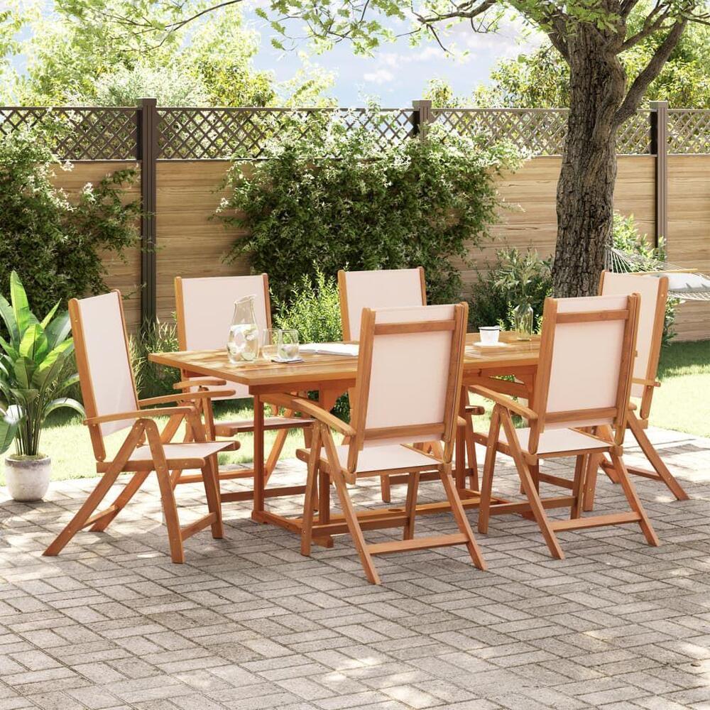6 Seater Extendable Wooden Garden Table Set With Chair