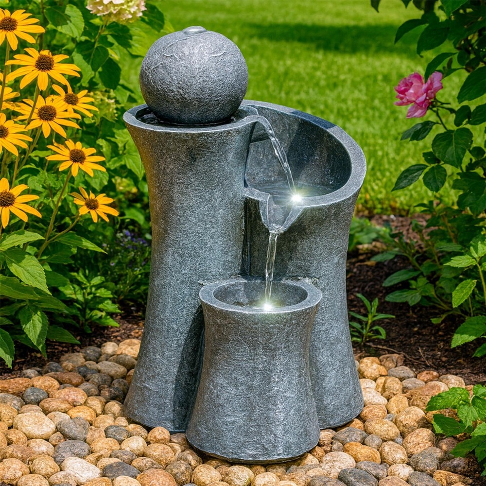 Geezy Ball Garden Fountain With LED Lights