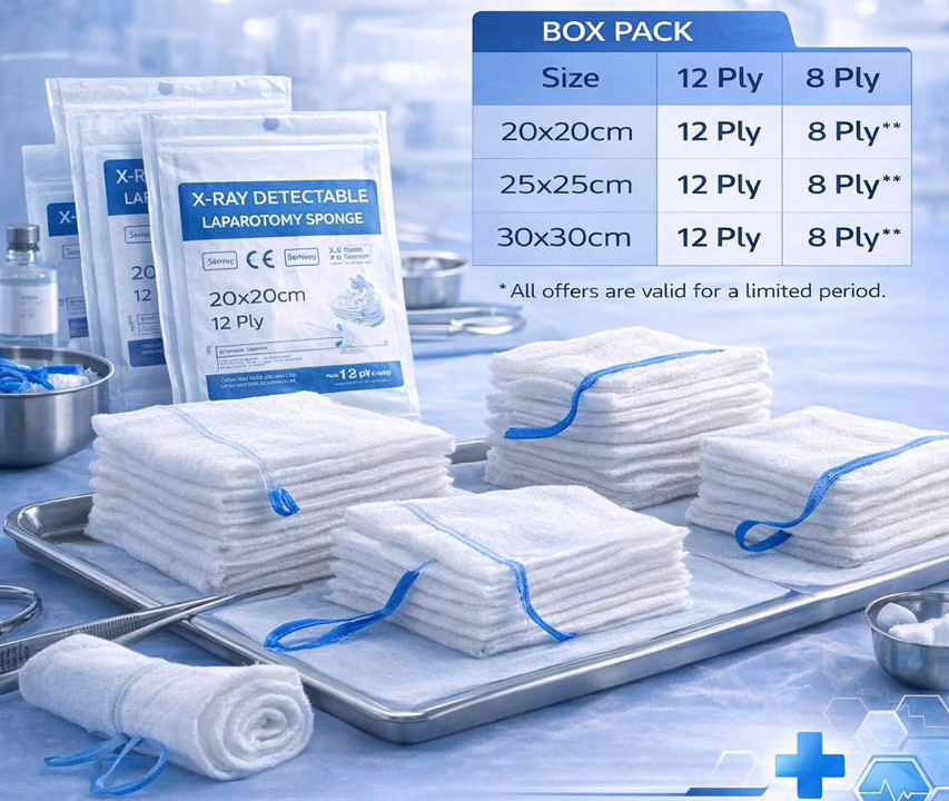 X-ray Detectable Abdominal Sponge - Grade: Medical Grade