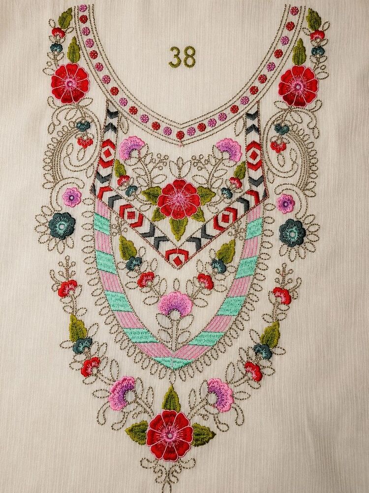 Multi Colour Neck Work