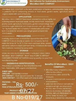 Bio Culture Powder decomposition of food and solid waste water