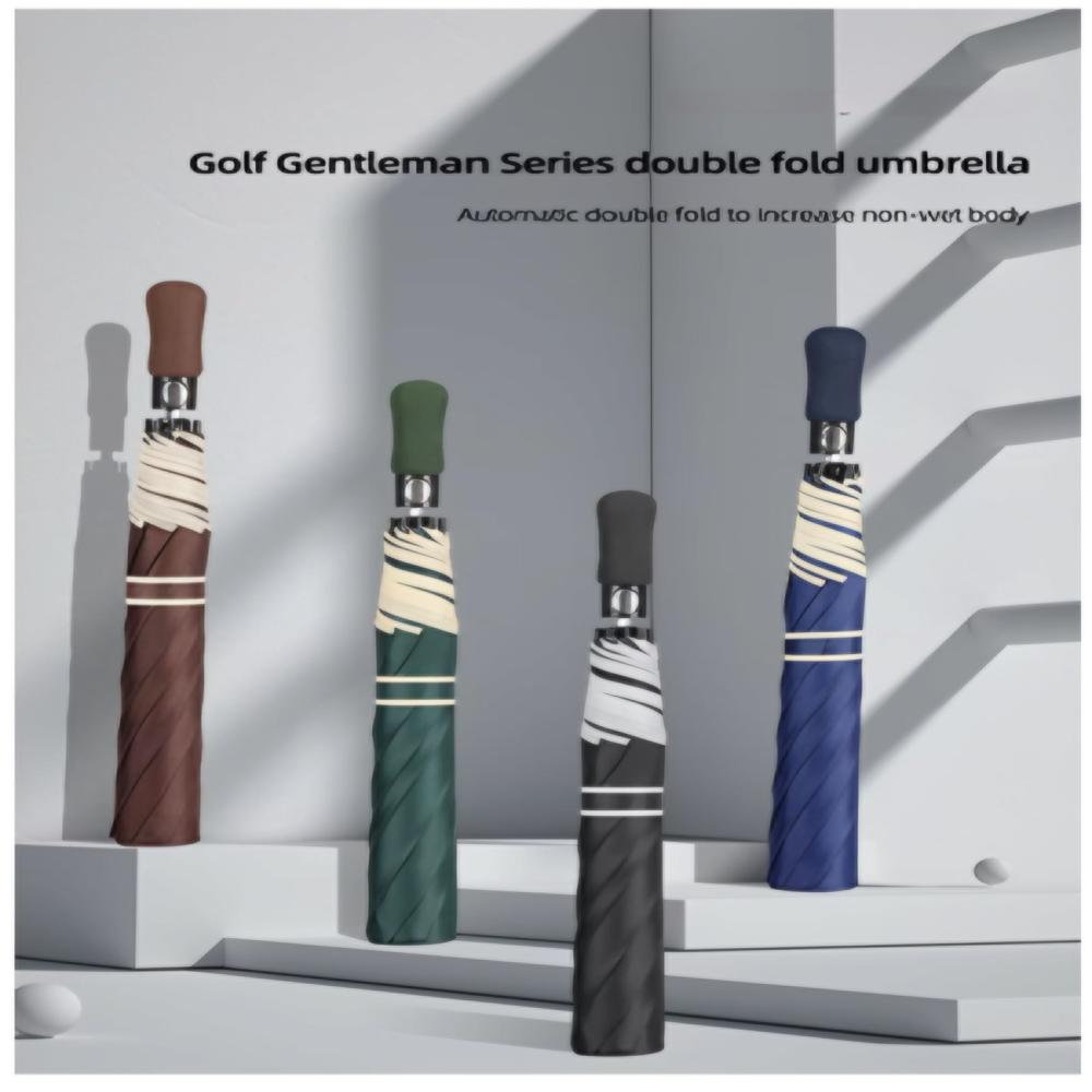 Windproof Golf Umbrella 2 Fold Long Handle Umbrella Auto Open Umbrella With EVA Handle