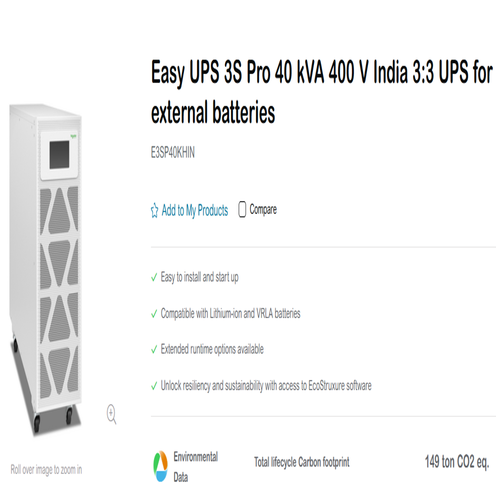 40kVA 3S - Schneider - Easy UPS