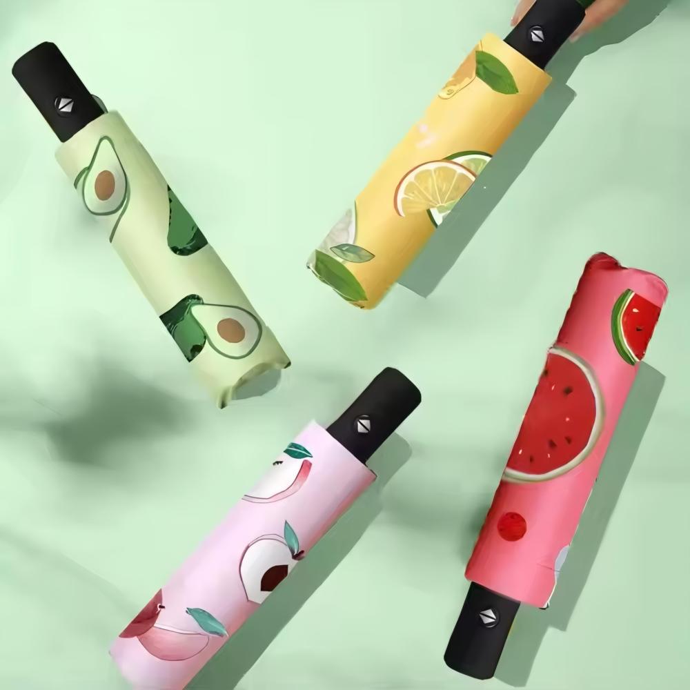 Auto Open Umbrella UV Protection Travel Umbrella Fruit Printed Umbrella For Women