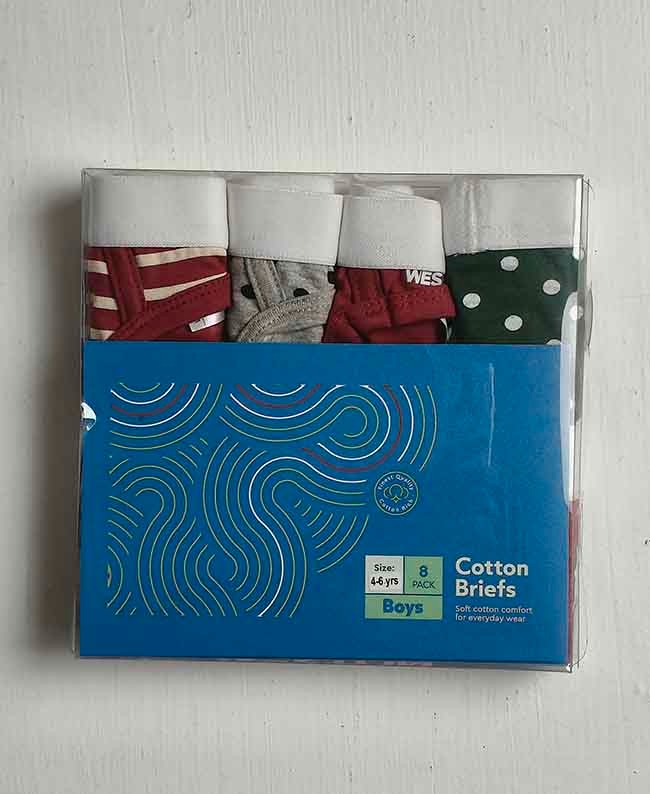 B16741 Boys Outer Elastic Briefs 8 Pc Pack