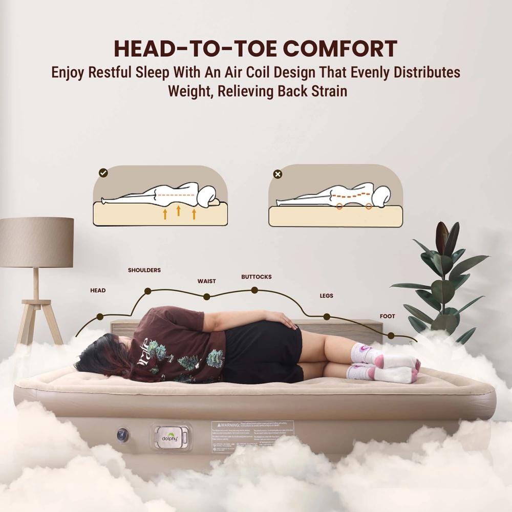 Pvc Single Inflatable Air Bed With Built-in Electric Pump