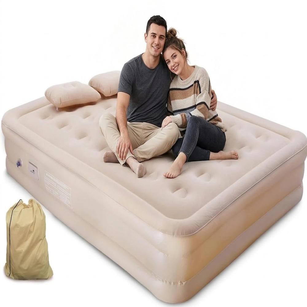 Air Mattress Queen With Built In Electric Pump - Color: Cream