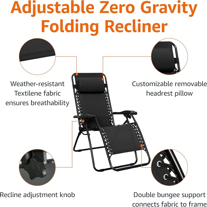 Folding Camping Zero Gravity Recliner Chair