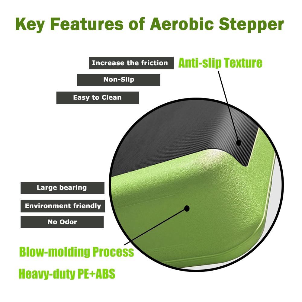43 Inch Aerobic Step with 3 Levels Height-Adjustable