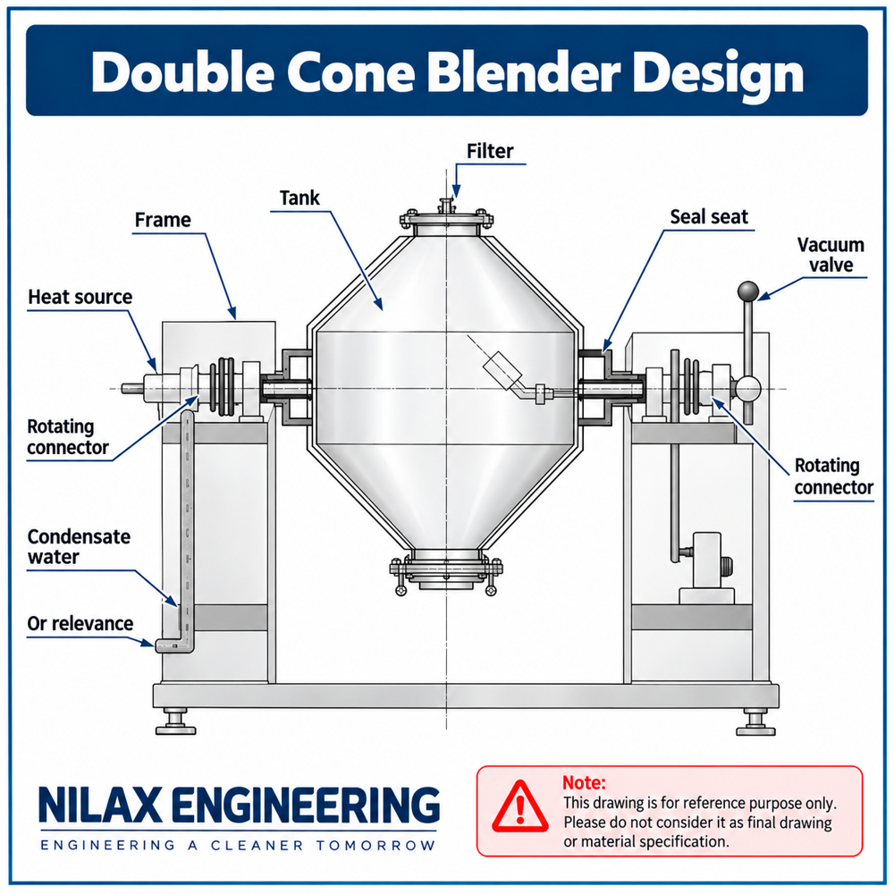 Double Cone Blender - Capacity: 500 Ltr