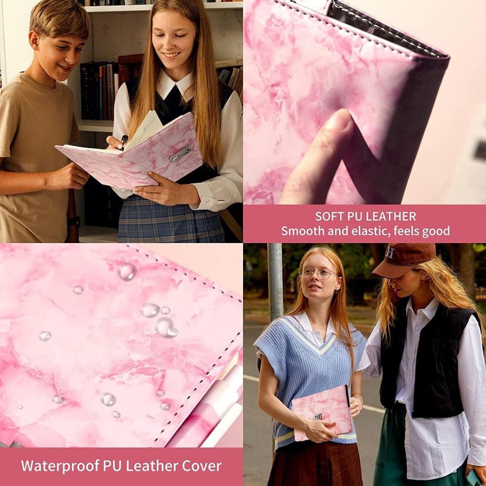 Pink Marble Pattern Lock Diary