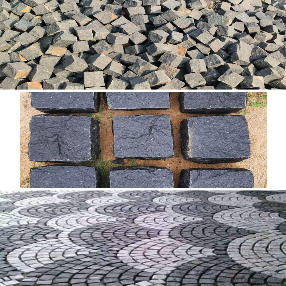 Black Natural Handtrimmed Cobblestone