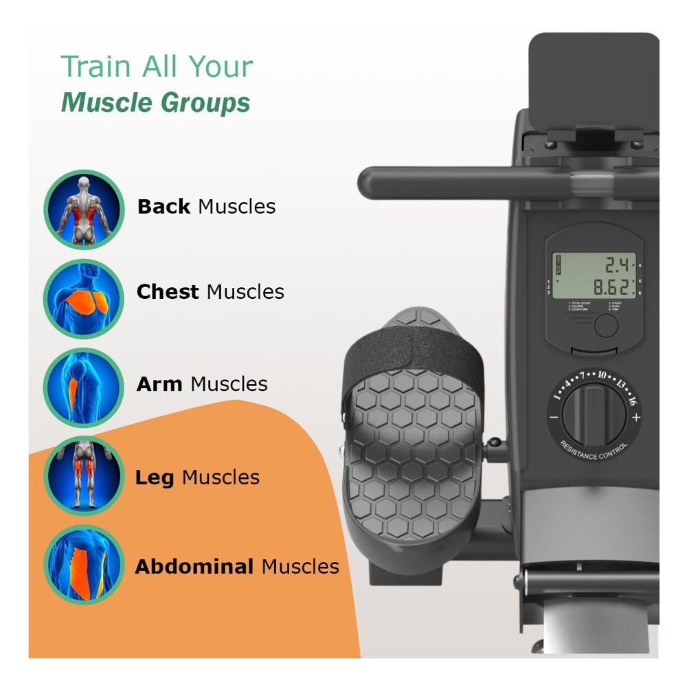 16-level Foldable Magnetic Rowing Machine - Application: Cardio