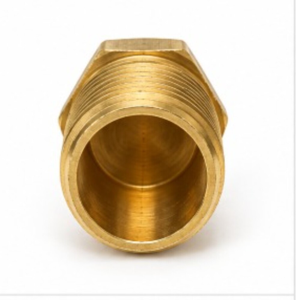 Threaded Pipe - Brass, Round Shape, Golden Color | Designed For Gas Handling, High Pressure Resistance, Polished Finish For Industrial Use