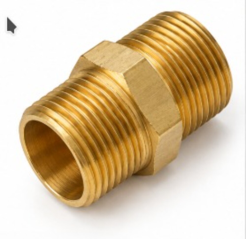 Threaded Pipe - Brass, Round Shape, Golden Color | Designed For Gas Handling, High Pressure Resistance, Polished Finish For Industrial Use