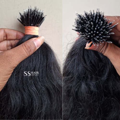 Natural Curly Nano Tip Hair Extensions 18-28inch | 100gm Indian Temple Human Hair Install with Nano Rings