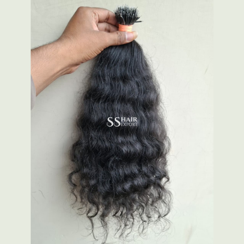 Natural Curly Nano Tip Hair Extensions 18-28inch | 100gm Indian Temple Human Hair Install with Nano Rings