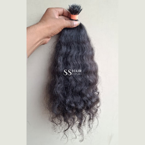 Natural Curly Nano Tip Hair Extensions 18-28inch | 100gm Indian Temple Human Hair Install with Nano Rings