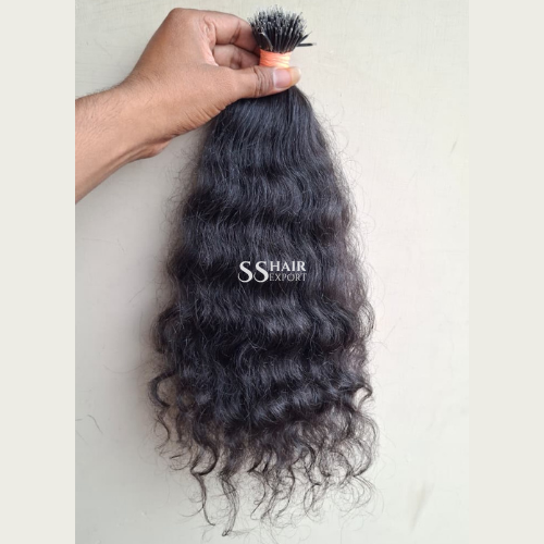Natural Curly Nano Tip Hair Extensions 18-28inch | 100gm Indian Temple Human Hair Install with Nano Rings