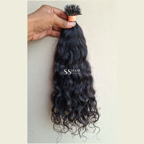 Indian Curly Nano Hair Extensions 20in | Strands Temple Remy Human Hair Cold Fusion