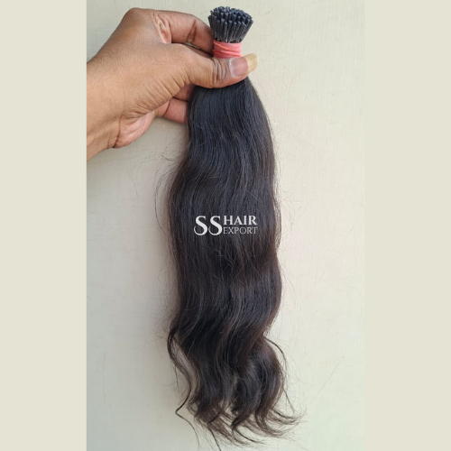 Indian Wavy I-Tip Hair Extensions Human Hair 18inch | 100gm Micro Ring Installation