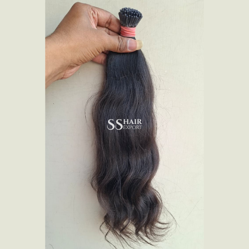 Indian Wavy I-Tip Hair Extensions Human Hair 18inch | 100gm Micro Ring Installation