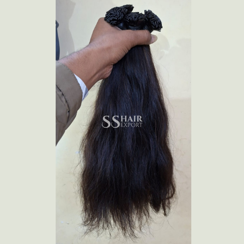 Black Flat Tip Hair Extensions 28in | 100 strands Indian Human Hair | Hair Salon Quality
