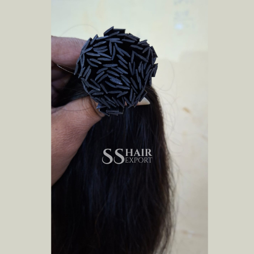 Black Flat Tip Hair Extensions 28in | 100 strands Indian Human Hair | Hair Salon Quality
