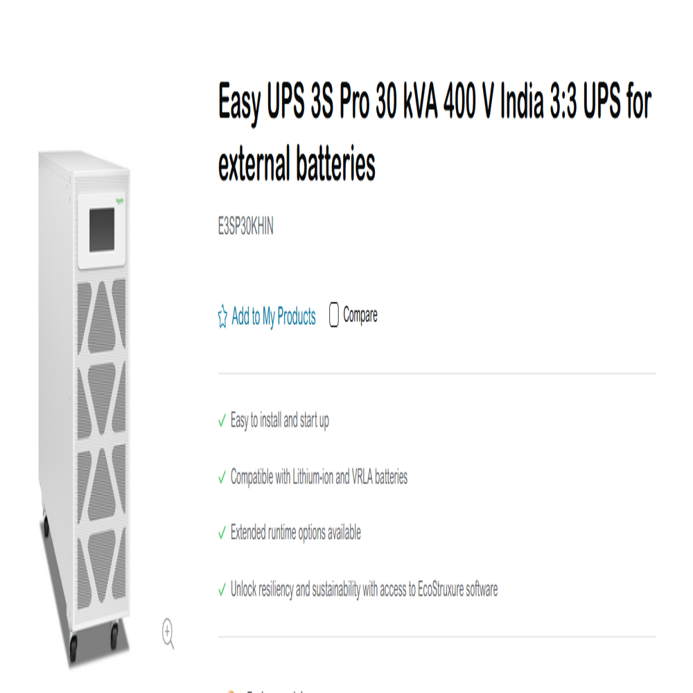 30KVA -Schneider - 3S Easy UPS