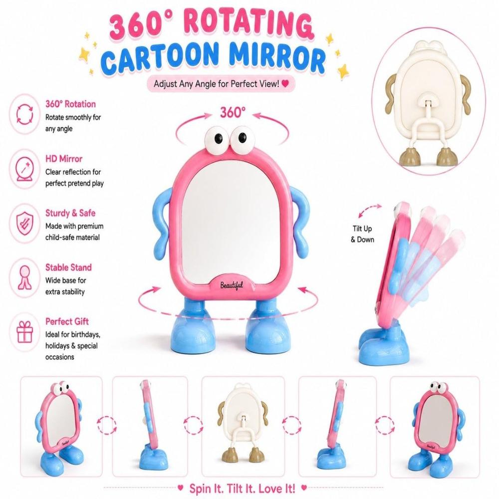 Cartoon Character Tabletop Vanity Mirror
