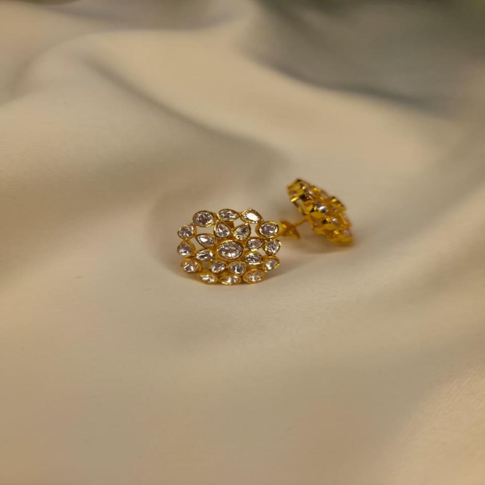 Golden Silver Studs Earrings Set