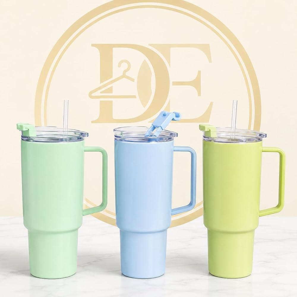 1800ml Plastic Tumbler with Handle & Straw