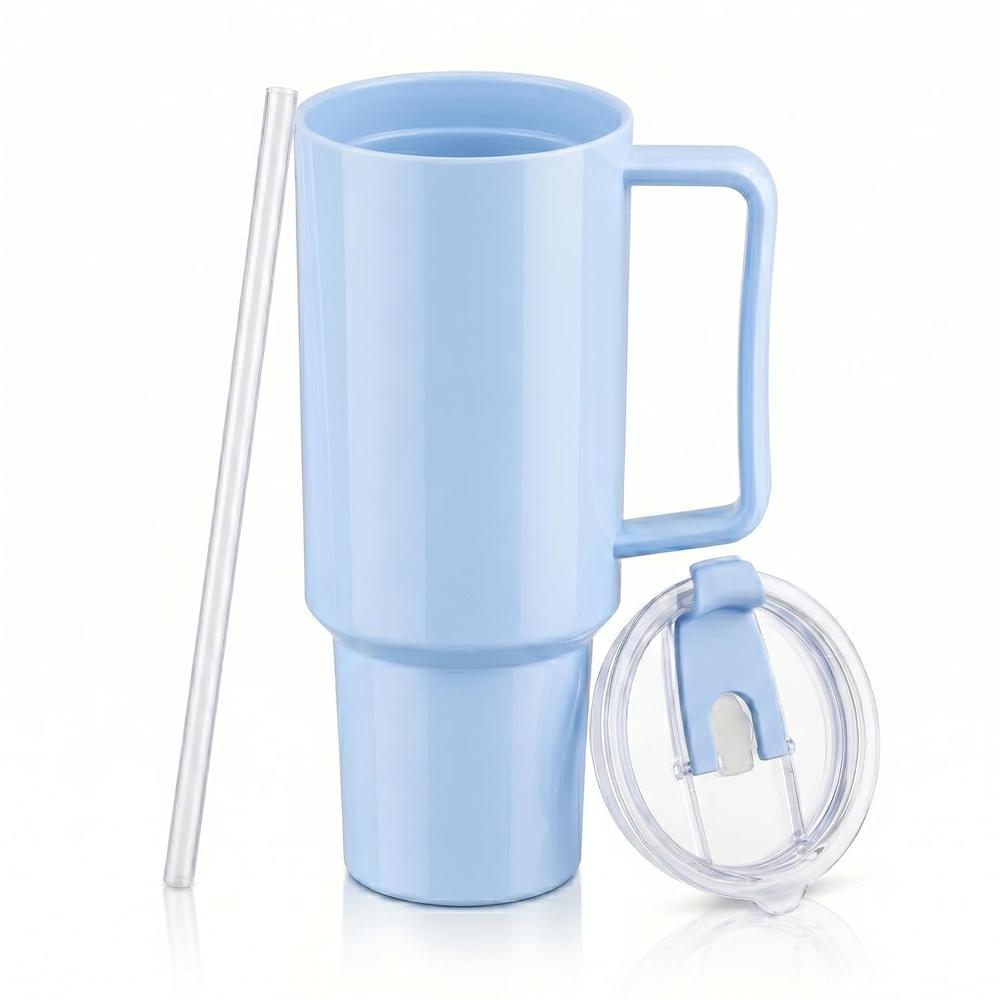 1800ml Plastic Tumbler with Handle & Straw