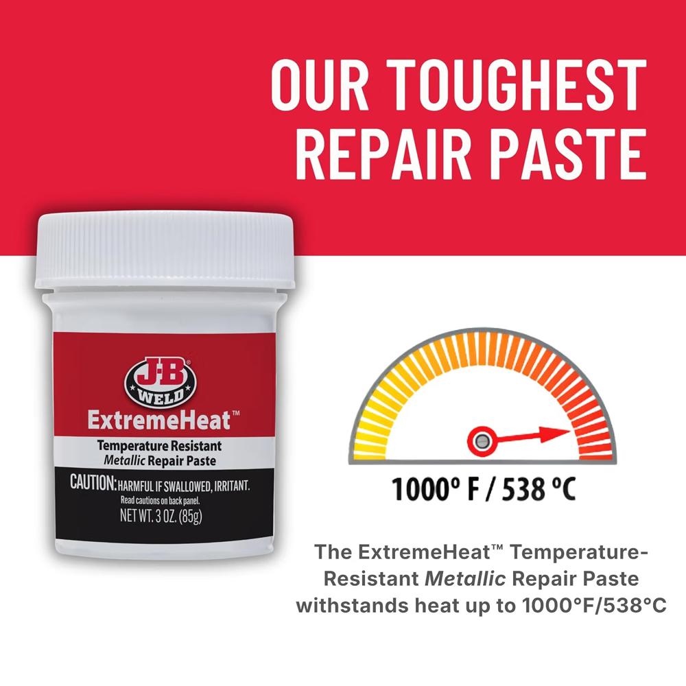 JB Weld ExtremeHeat Metallic Repair Paste High Temperature Resistant Metal Repair Paste 