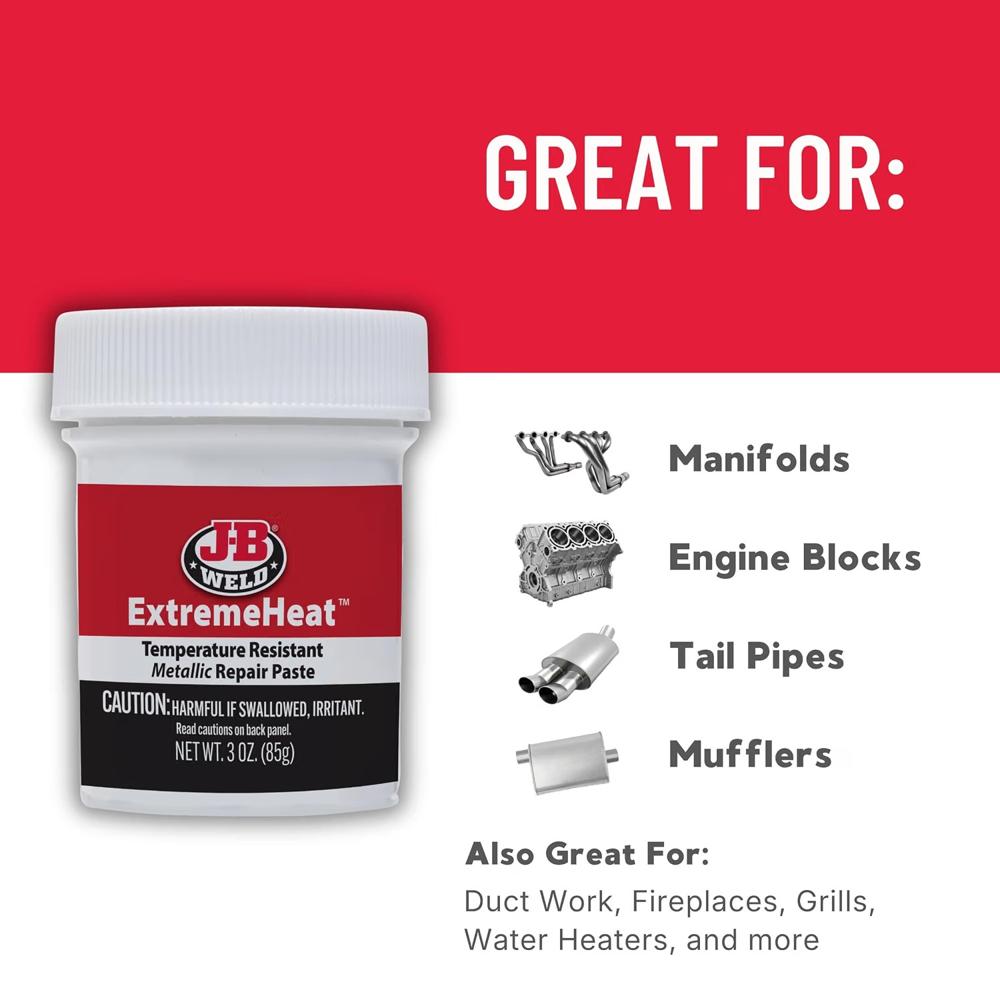 JB Weld ExtremeHeat Metallic Repair Paste High Temperature Resistant Metal Repair Paste 