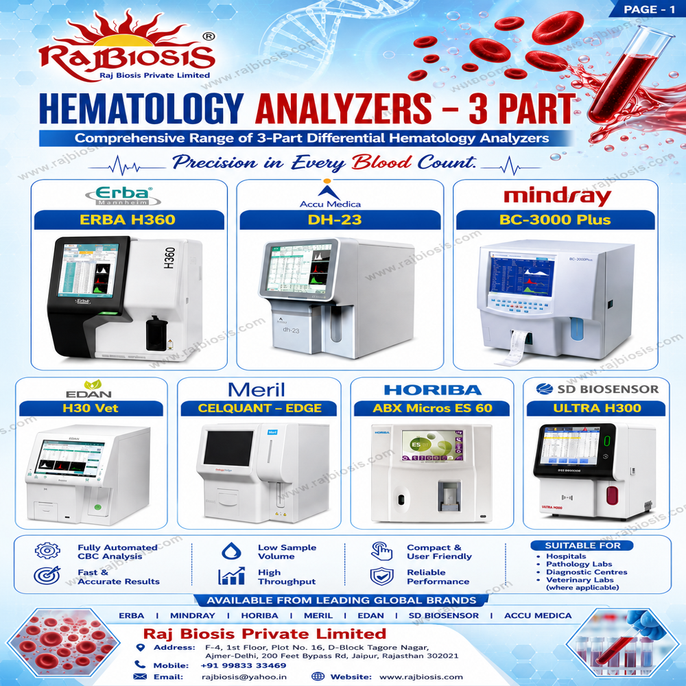 Ultra H - 300 3 Part Hematology Analyzer