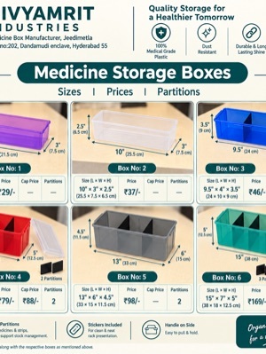 Plastic Box For Pharmacy Store - Size: 9.5*4*3.5