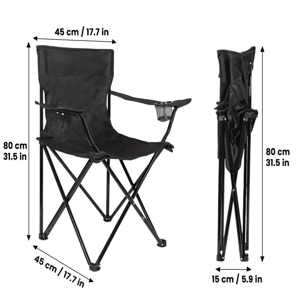 Foldable Camping Chair with Holder & Carry Bag