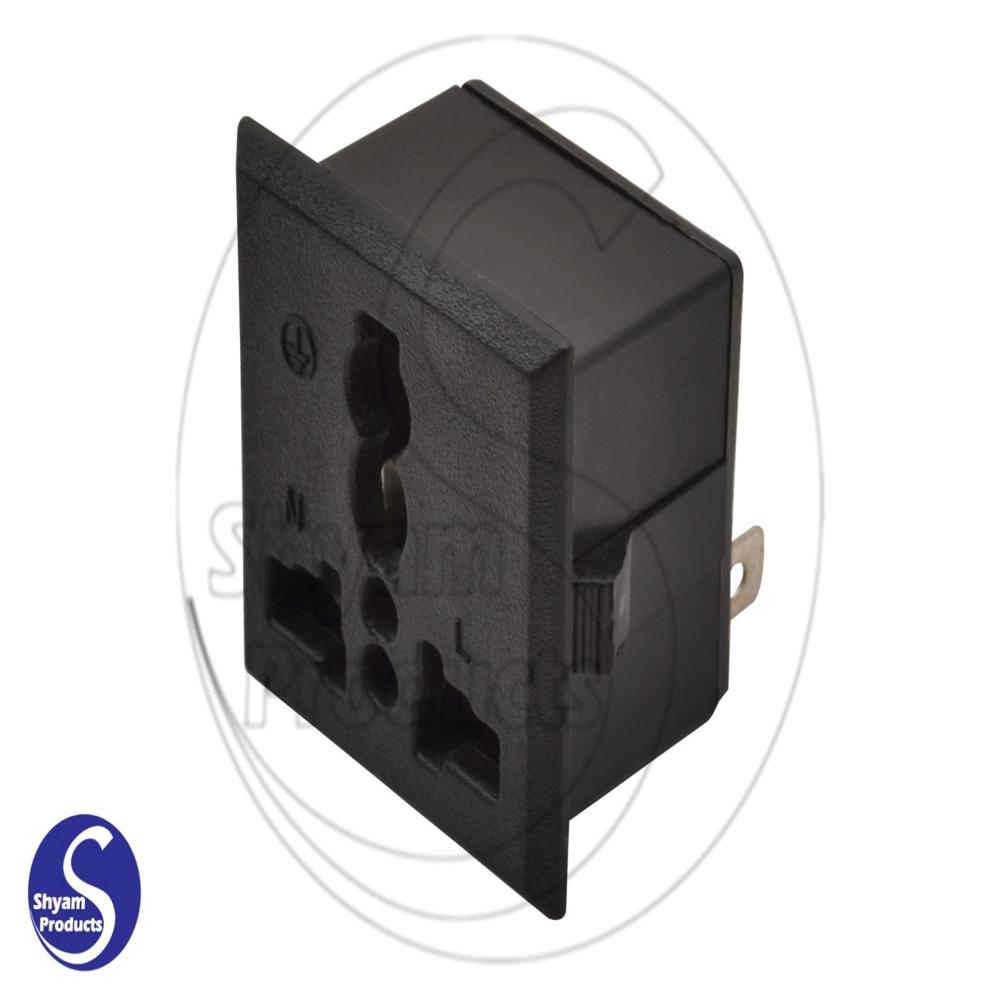 Snap Mounting Ac Outlet Socket Universal - Color: Black
