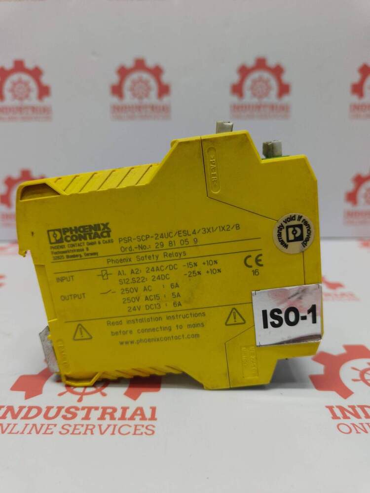 PHOENIX CONTACT  PSR-SCP- 24UC/ESL4/3X1/1X2/B   DIN Rail-Mountable Safety Relay Designed For Emergency Stop