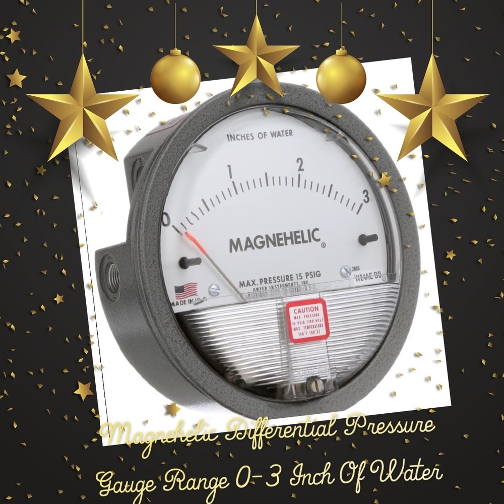 Magnehelic Differential Pressure Gauge Range 0-3 Inch Of Water