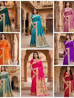 Premium Paithani Style Soft Silk Saree
